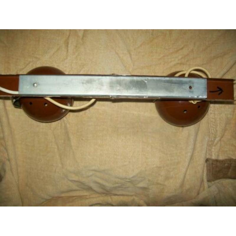 Vintage jaren 70 spot jes bruin met chroom