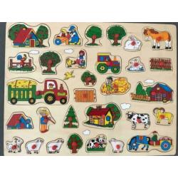Houten puzzel boerderij 46 bij 36cm gratis 25 pakjes batteri