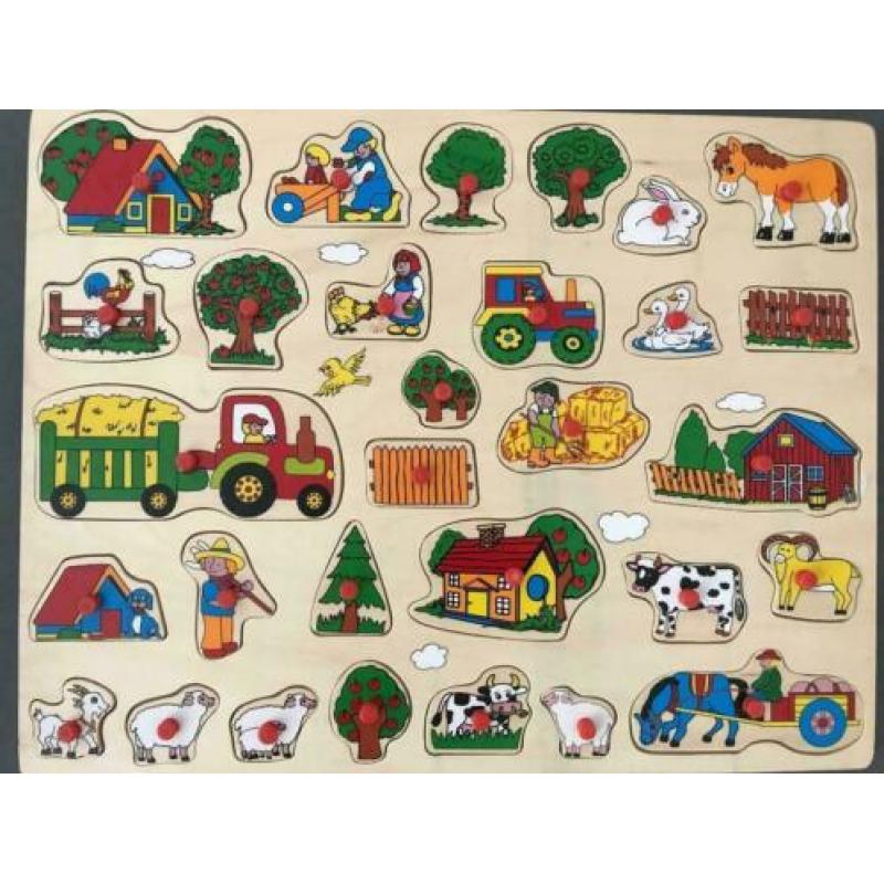 Houten puzzel boerderij 46 bij 36cm gratis 25 pakjes batteri