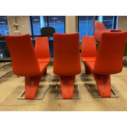 als Nieuw Rolf Benz 7800 Eetkamerstoelen Rood Leer Stoelen