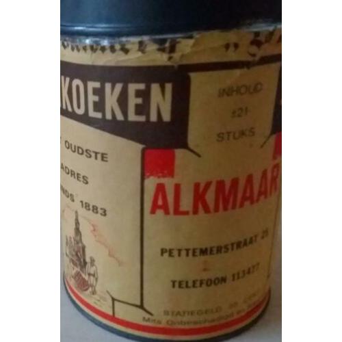 Koekblik uit Alkmaar eig. H. Dil. Pettemerstraat 25