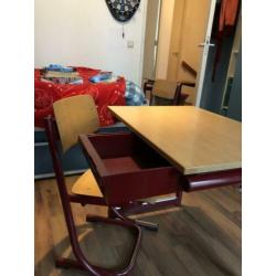 2 retro schooltafeltjes met stoel - €25