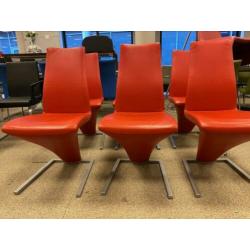 als Nieuw Rolf Benz 7800 Eetkamerstoelen Rood Leer Stoelen