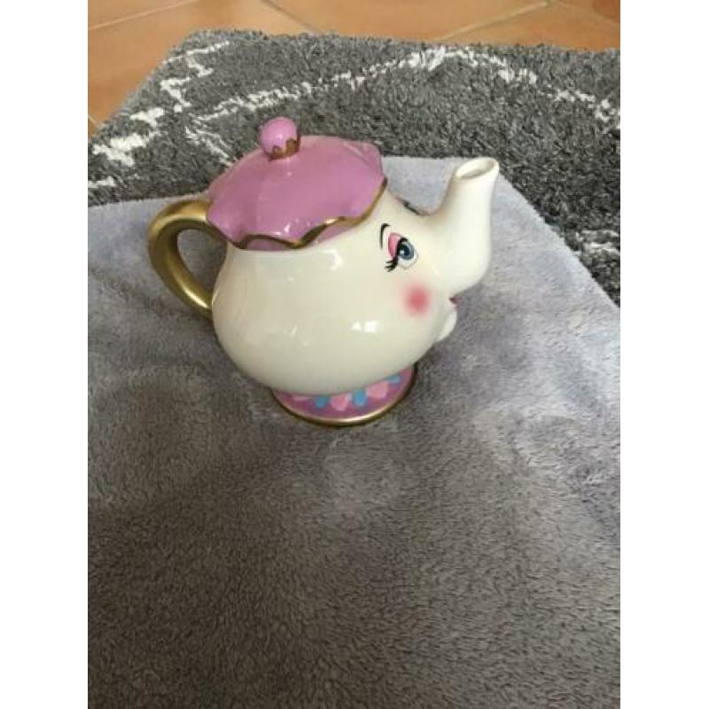 Belle en het beest theepot en barstje kopje 2x servies nieuw
