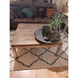 zgan salontafel rvs plus hout altijd glasplaat erop gehad
