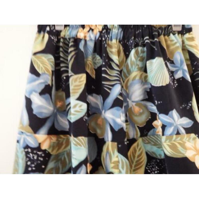 Rok marine-blue-groen Bloemdesign mt.36 (S)