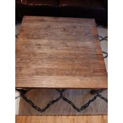 zgan salontafel rvs plus hout altijd glasplaat erop gehad