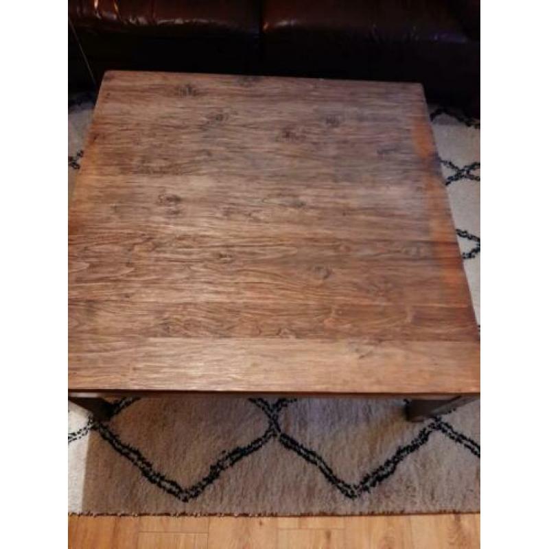 zgan salontafel rvs plus hout altijd glasplaat erop gehad