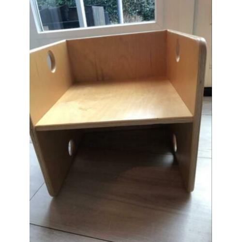Van Dijk Toys kubusstoel voor kleuters 34 cm blank