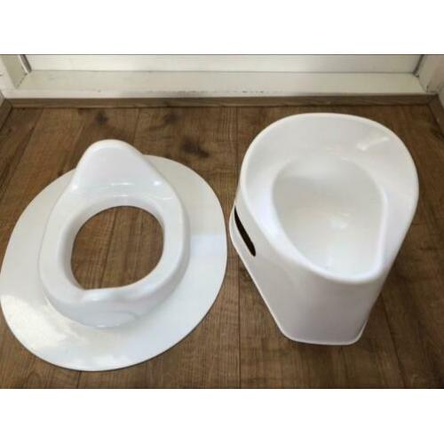 Plaspotje en wc verkleiner (wit) zo goed als nieuw