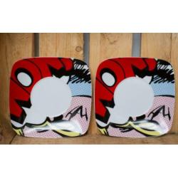 2x Pop Art Cafe kop en schotel (porselein)