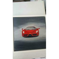Leuke Ferrari schilderijtjes uniek handgeschilderd!