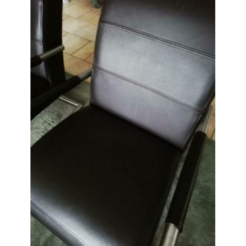 Fauteuils echt leer donker bruin
