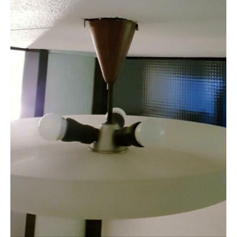 Vintage Jaren 60 design plafondlamp plafoniere schotel