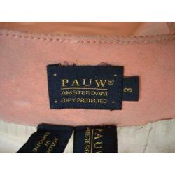Pauw rok mt 3 =36-38 zalm kleur 100 % zijde glans feest
