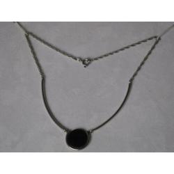 Zilver Collier met Onix