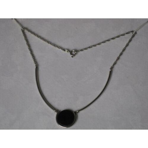 Zilver Collier met Onix