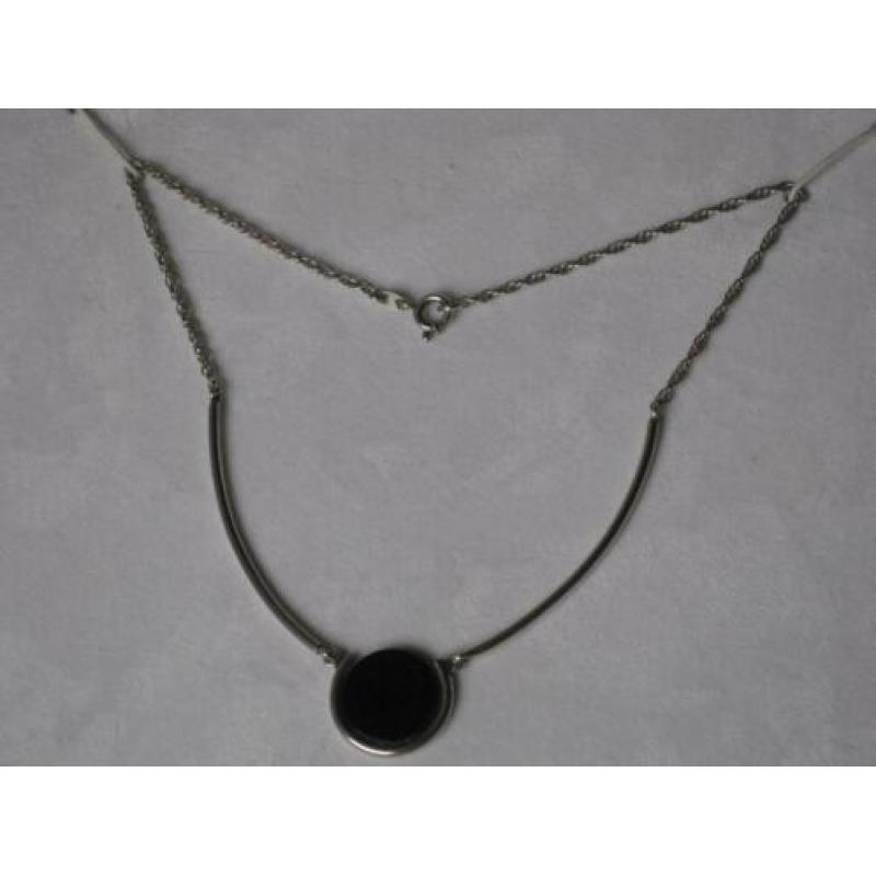 Zilver Collier met Onix