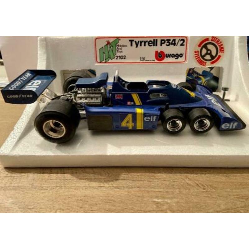 Tyrrell P34/2 modelauto merk BURAGO in OVP schaal 1:14