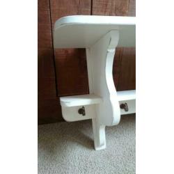 Commode schap/plank, kapstok, vintage mangohout