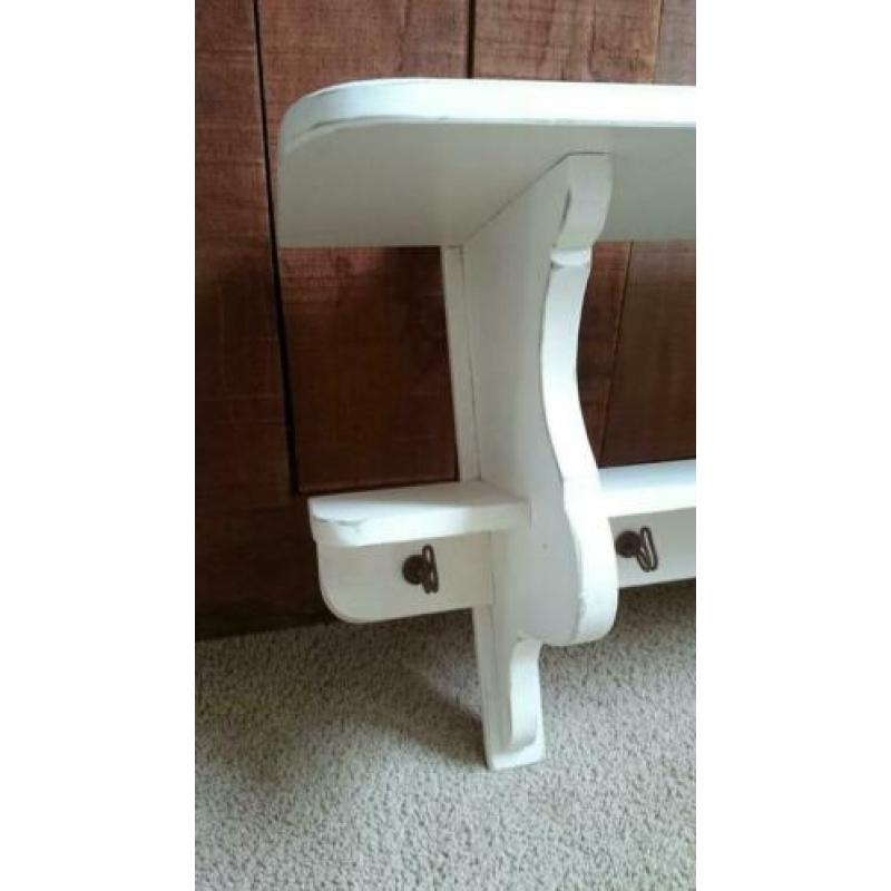 Commode schap/plank, kapstok, vintage mangohout