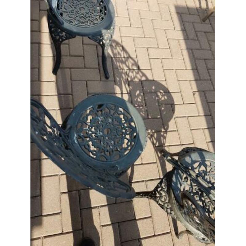 3 zeer mooie aluminium stoelen