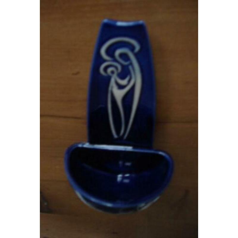 blauw wijwater bakje