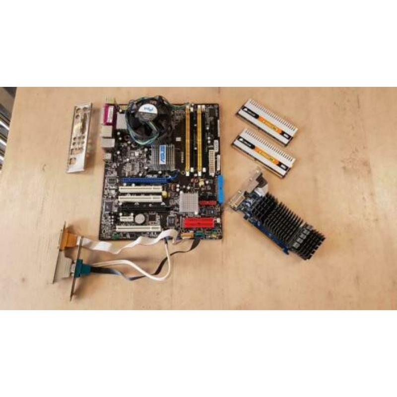Asus P5WD2 moederbord + processor + geheugen + 1 GB Video