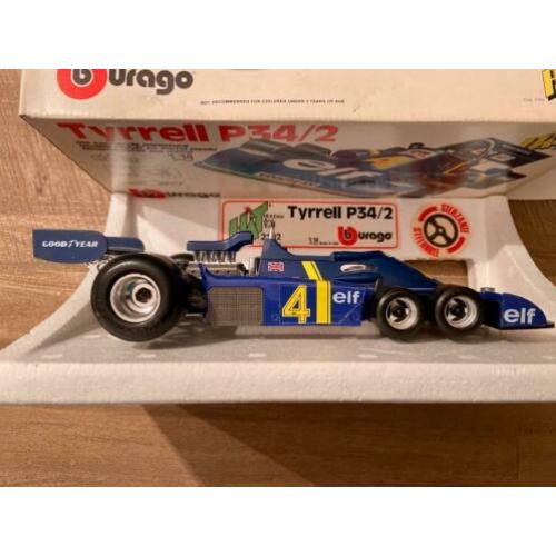 Tyrrell P34/2 modelauto merk BURAGO in OVP schaal 1:14
