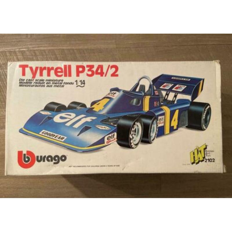 Tyrrell P34/2 modelauto merk BURAGO in OVP schaal 1:14