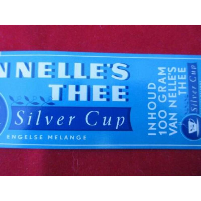Van Nelle thee label.SILVER cup Thee Uit 1952