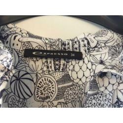 Expresso jurkje blousejurk wit/ donkerblauw maat 34