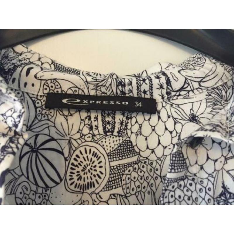 Expresso jurkje blousejurk wit/ donkerblauw maat 34