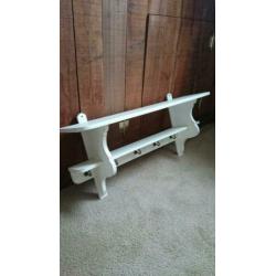 Commode schap/plank, kapstok, vintage mangohout