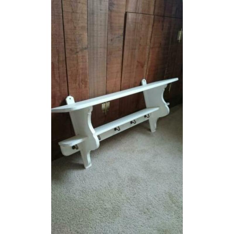 Commode schap/plank, kapstok, vintage mangohout