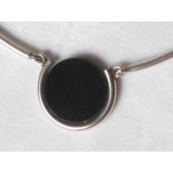 Zilver Collier met Onix