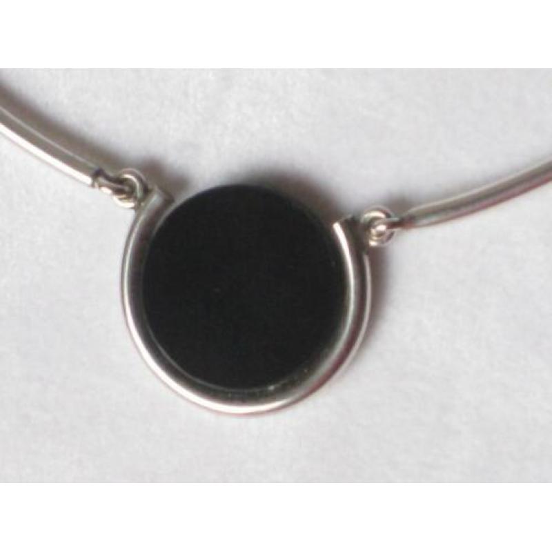 Zilver Collier met Onix