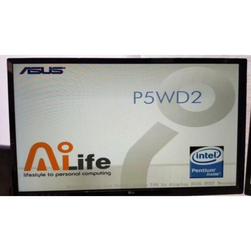 Asus P5WD2 moederbord + processor + geheugen + 1 GB Video