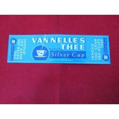 Van Nelle thee label.SILVER cup Thee Uit 1952