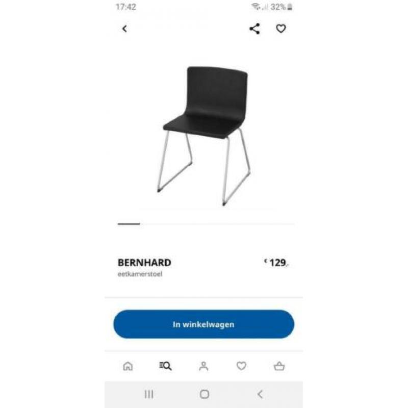 4 leren Bernhard ikea stoelen echt leer bruin