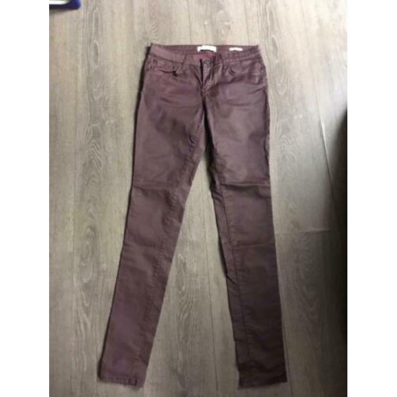 Rode leerlook blue ridge super skinny jeans 38