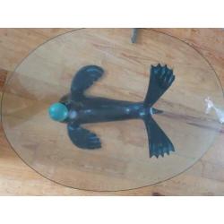 salontafel glas plaat tafel glastafel zeehond zeeleeuw