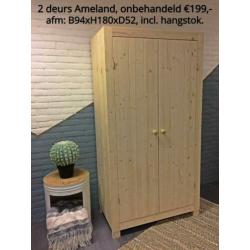 Blankhouten eenpersoonsbed Harm C+B 90x200/210/220 cm lang.
