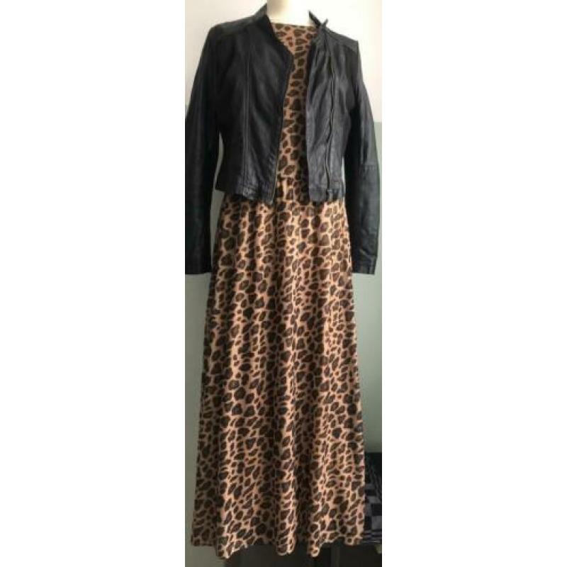 *CO COUTURE* lange jurk mt M ZGAN panter print mesh stretch