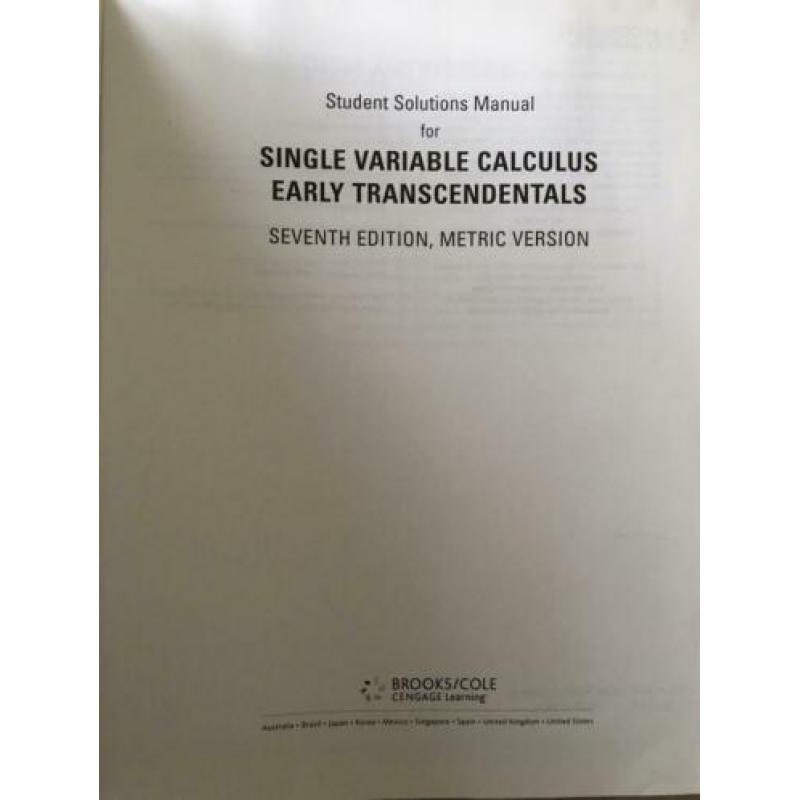 Single Variable Calculus-Early Transcendentals