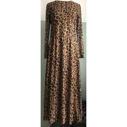 *CO COUTURE* lange jurk mt M ZGAN panter print mesh stretch