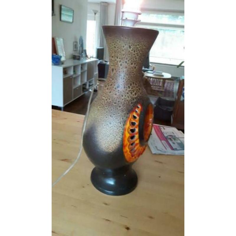 Retro West germany lamp/lampvoet keramiek