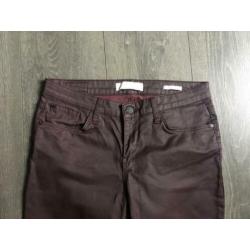 Rode leerlook blue ridge super skinny jeans 38