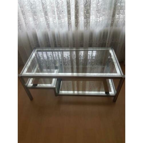 Heel mooie glazen salon-tafel bovenblad 107 bij 57 hochte44