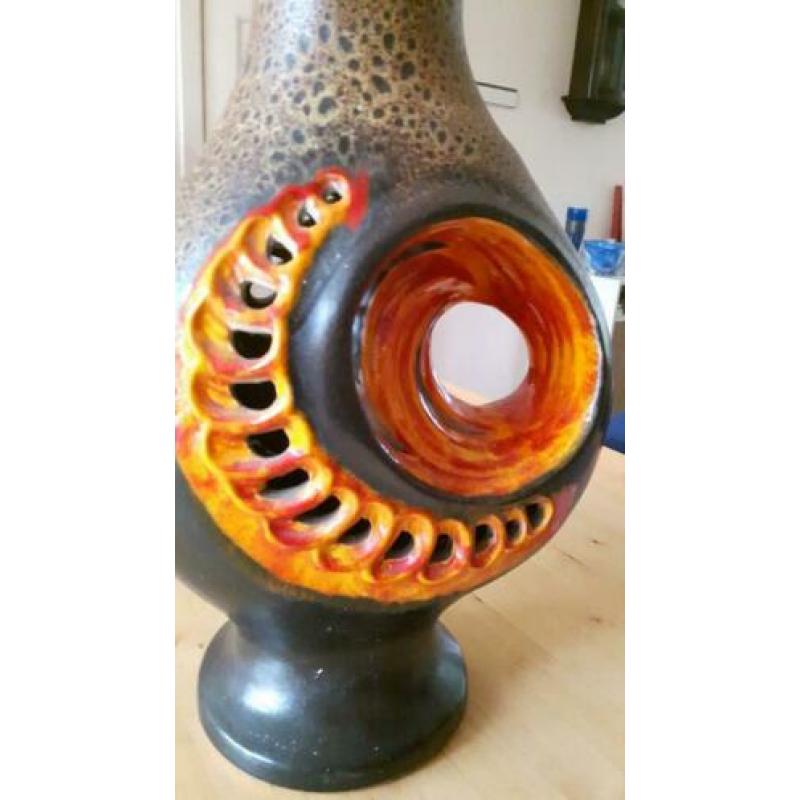 Retro West germany lamp/lampvoet keramiek